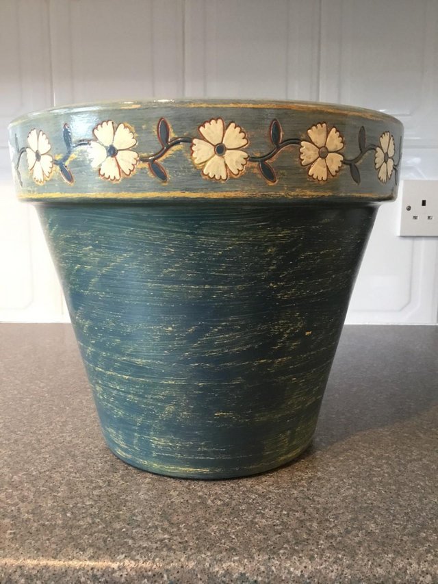 Image 2 of Attractive hand painted brand new terracotta plant pot