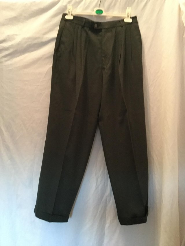 Image 2 of Mens grey dress trousers by BHS
