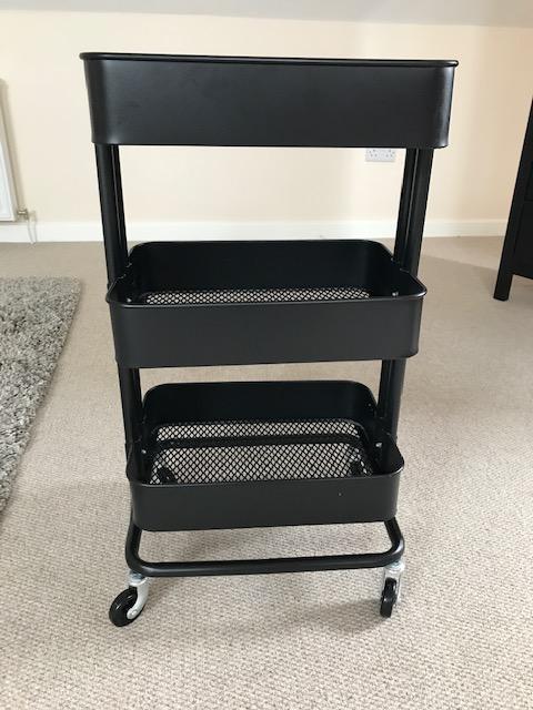 Preview of the first image of Ikea Black Storage Trolley on wheels.