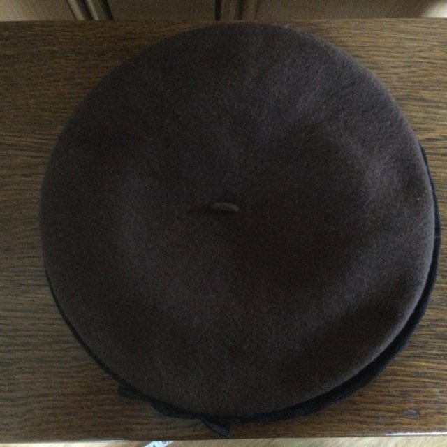 Image 6 of KANGOL Chocolate Brown Cloche Beret, Pure Wool, Black Bow.