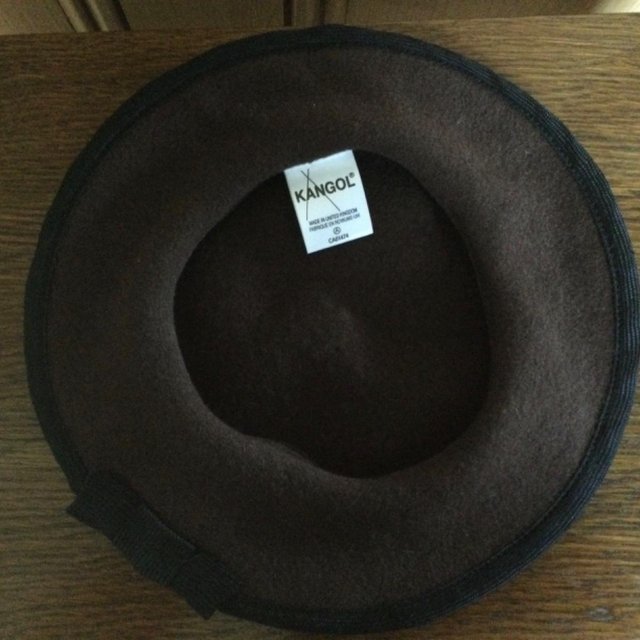 Image 7 of KANGOL Chocolate Brown Cloche Beret, Pure Wool, Black Bow.