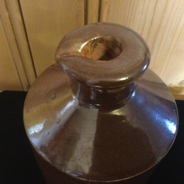 Image 6 of Large 9 1/2” MOIRA Pottery Stoneware Lipped Bottle