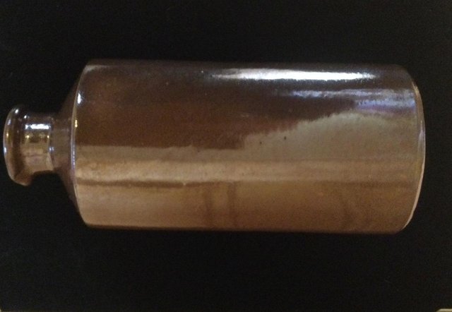 Image 9 of Large 9 1/2” MOIRA Pottery Stoneware Lipped Bottle