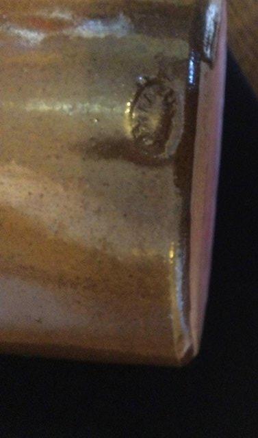 Image 14 of Large 9 1/2” MOIRA Pottery Stoneware Lipped Bottle