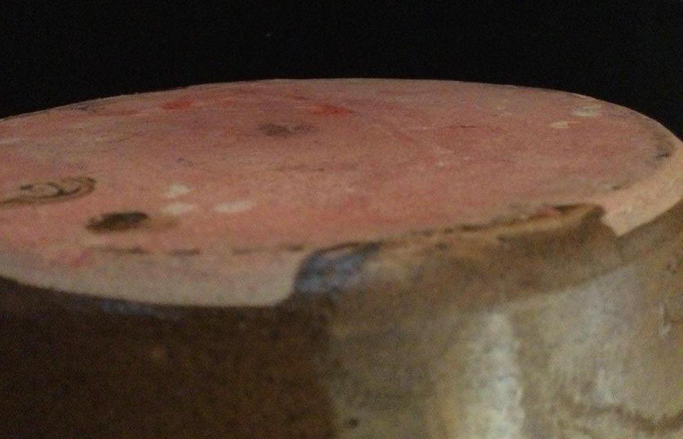 Image 12 of Large 9 1/2” MOIRA Pottery Stoneware Lipped Bottle