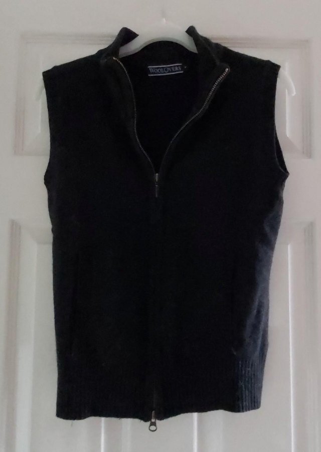 Preview of the first image of Ladies Charcoal Grey Wool Zipped Waistcoat..