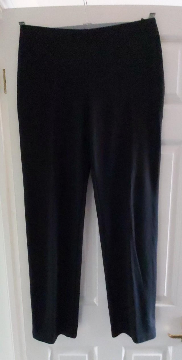 Preview of the first image of Ladies Black Trousers with Elasticated Waistband..