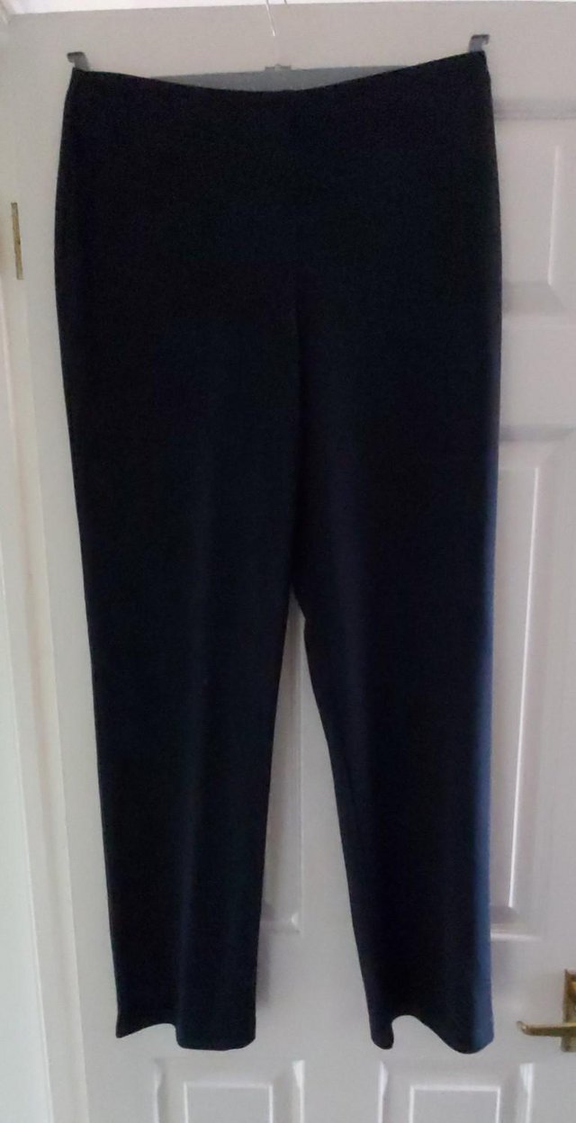 Preview of the first image of Ladies Navy Trousers with Elasticated Waistband..