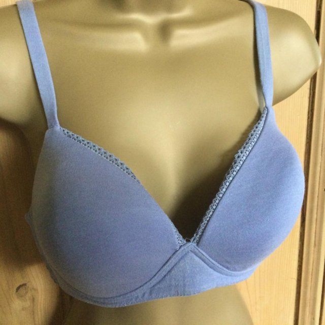 Preview of the first image of M&S Padded Non-Underwired Blue/ Lilac 36C Comfortable Bra.