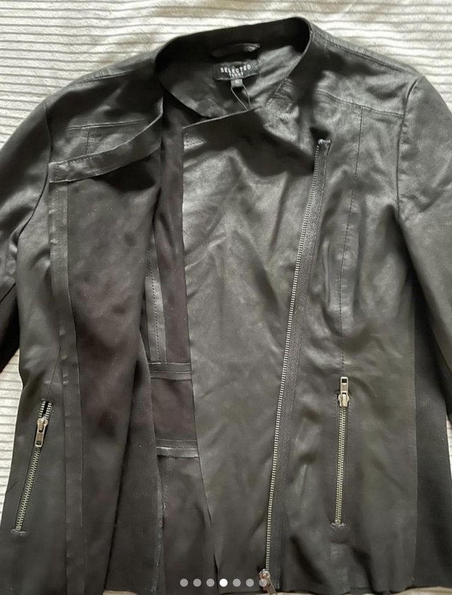 Image 2 of Selected Femme As New Leather Jacket. Size 14