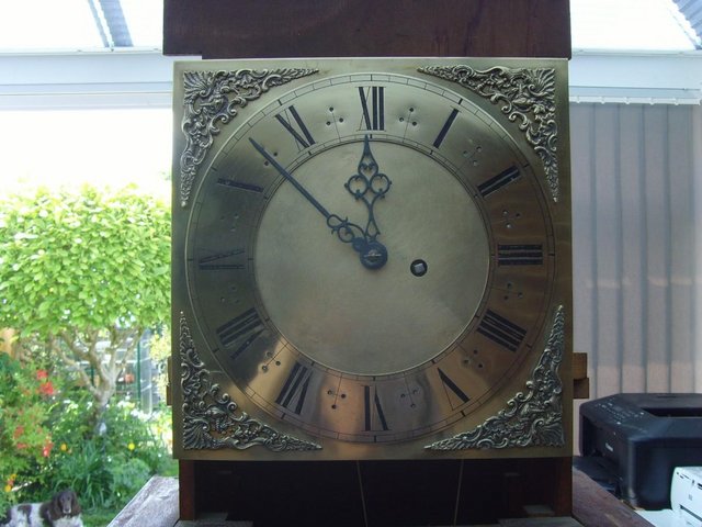Image 5 of Solid brass face, mahogany cased Grandfather clock