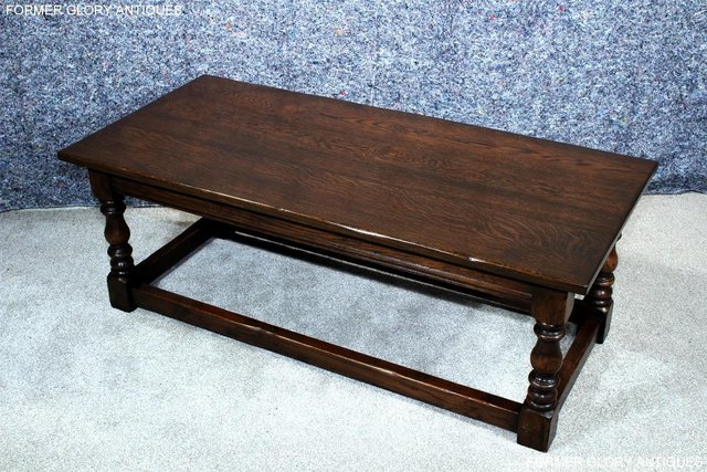 Image 3 of TITCHMARSH AND GOODWIN STYLE SOLID STRESSED OAK COFFEE TABLE