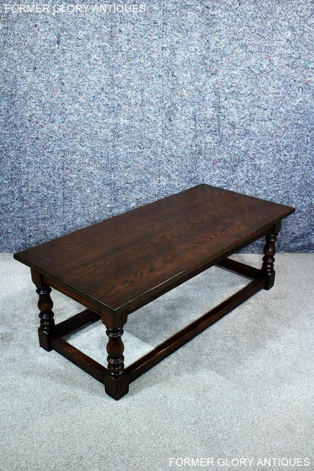 Image 10 of TITCHMARSH AND GOODWIN STYLE SOLID STRESSED OAK COFFEE TABLE