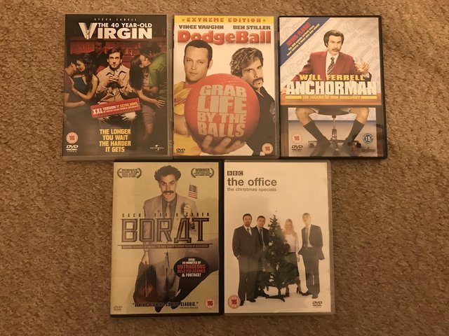 Preview of the first image of Comedy DVD bundle including Dodgeball and Anchorman..