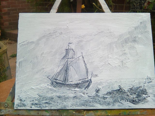 Preview of the first image of Painting " Storm at Sea" ( oil on canvas).