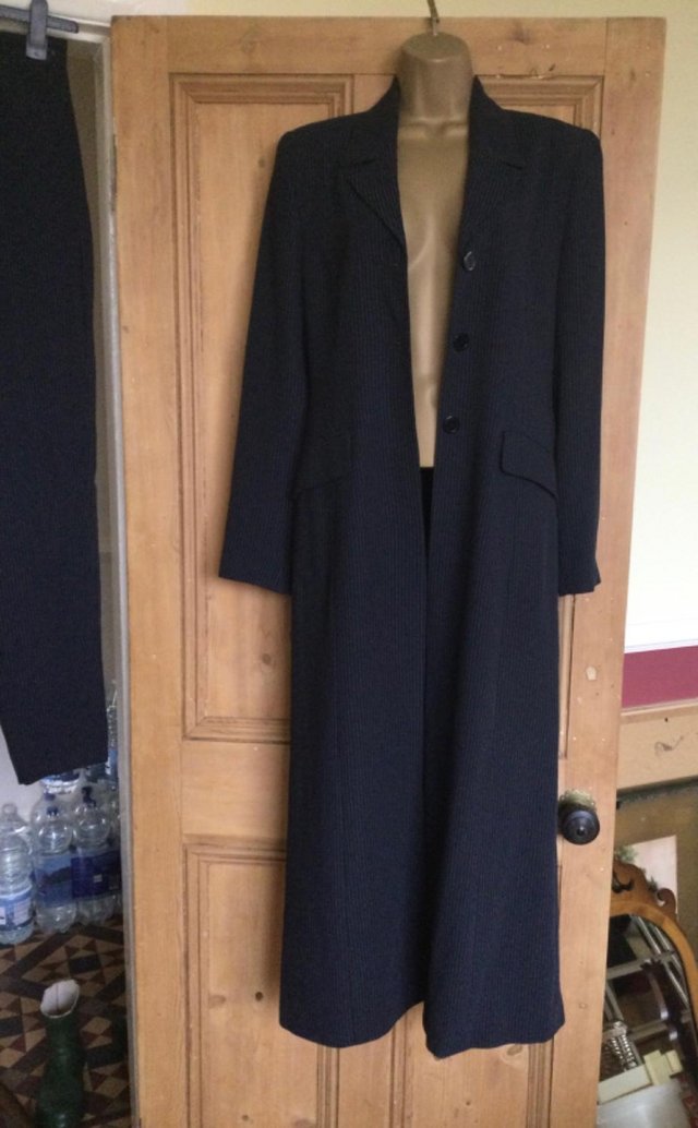 Preview of the first image of Fab 2 Piece Trouser Suit, Ankle Length Coat/Jacket, Sz10.