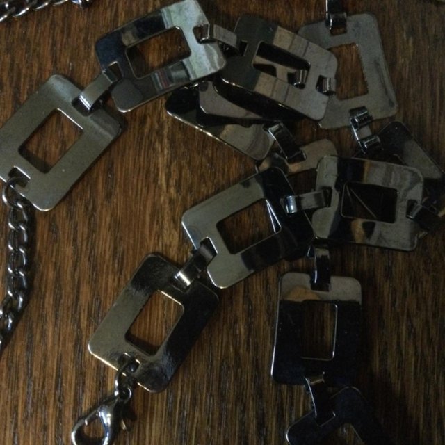 Preview of the first image of Vintage Y2K Gunmetal Grey Chain Belt, Immaculate..