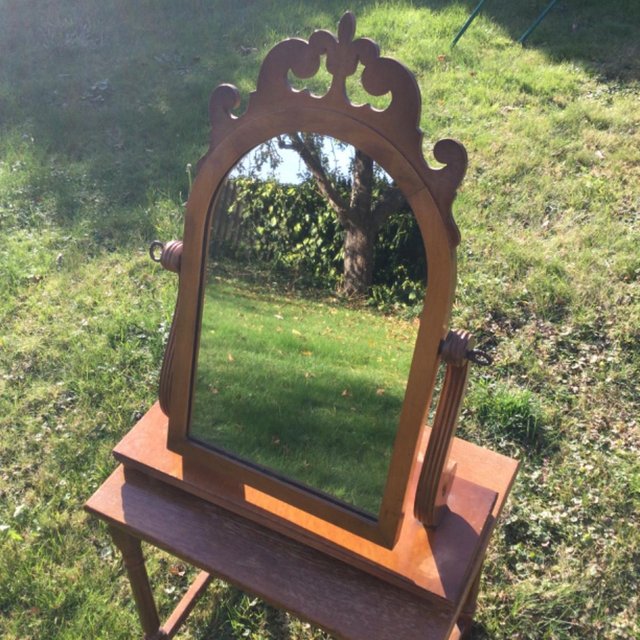 Preview of the first image of Rare Antique Figured Maple Canadian Toilet Mirror, c.1910.
