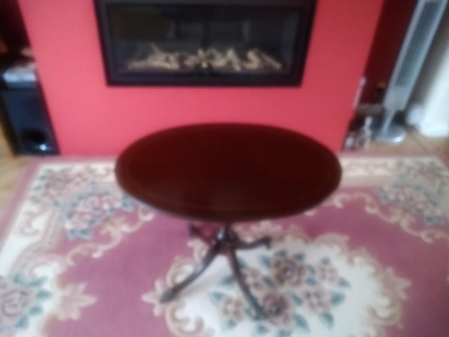 Preview of the first image of Antique round lamp table good condition.