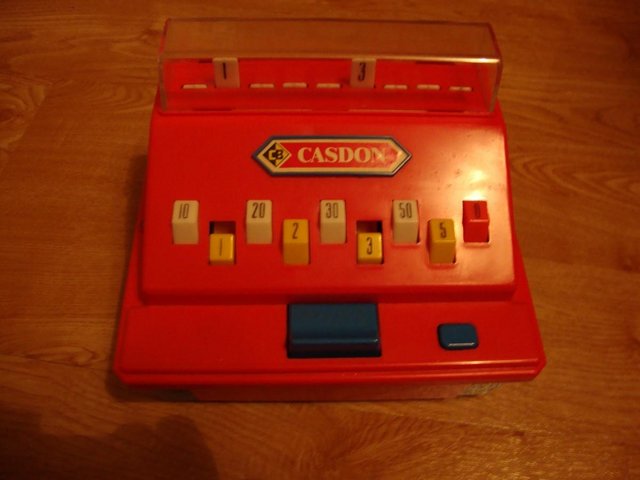 Image 2 of Toy red cash register with money