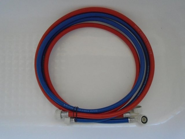 Preview of the first image of Pair of Long Hot & Cold Hoses for Washing Machine.