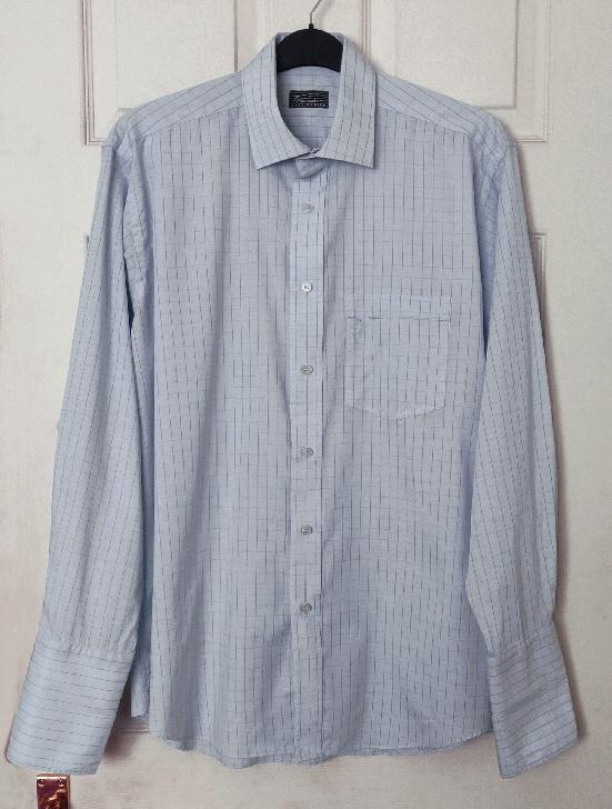 Preview of the first image of Mens Lovely Lilac Check Shirt By Piscador - 16" collar.