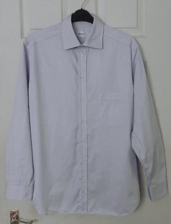 Preview of the first image of Lovely Mens Lilac Shirt By Armani Collezioni - 17.5" Collar.