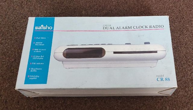 Image 3 of BNIB Vintage 1980's Saisho Dual Alarm Clock Radio BX36