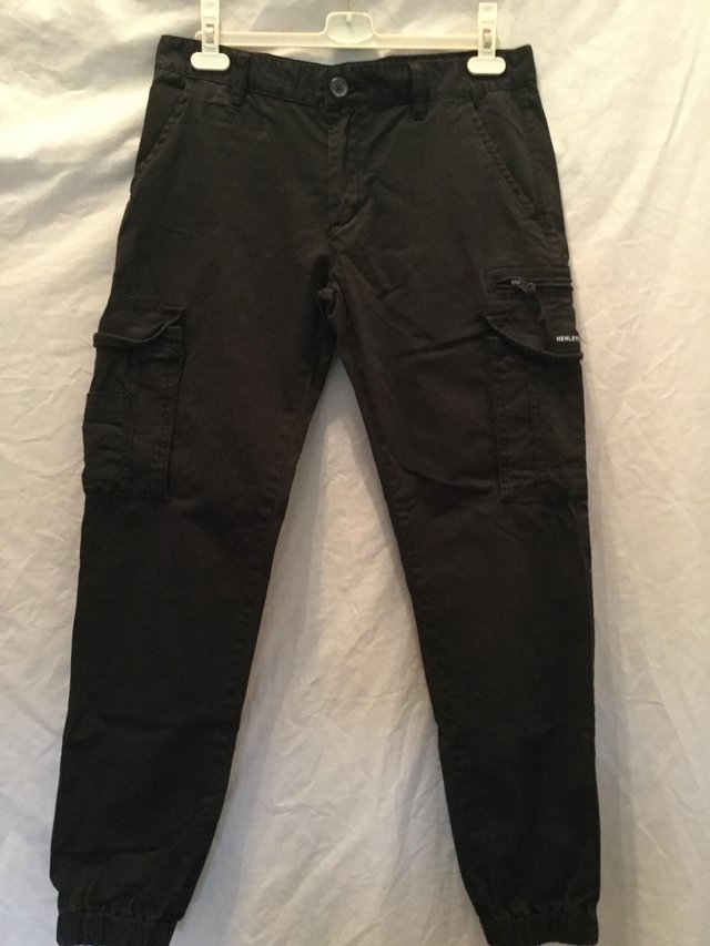 Image 2 of Black Jacob cargo pants by Henleys