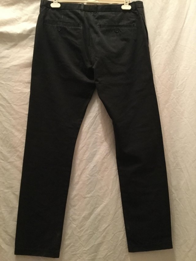 Preview of the first image of Black, 100% cotton trousers  by AllSaints.