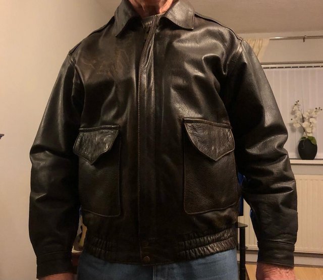 Preview of the first image of GENUINE AMERICAN LEATHER JACKET.