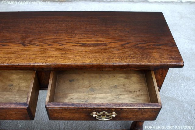 Image 30 of SOLID OAK TWO DRAWER HALL LAMP PHONE CONSOLE TABLE SIDEBOARD