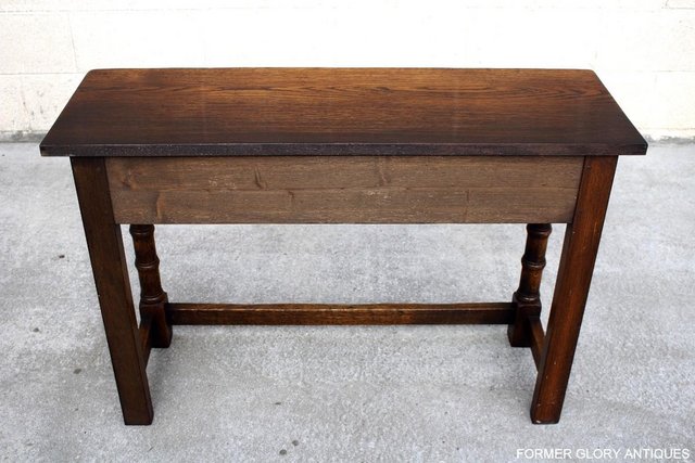 Image 51 of SOLID OAK TWO DRAWER HALL LAMP PHONE CONSOLE TABLE SIDEBOARD
