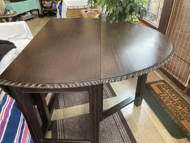 Image 2 of Solid Drop leaf mahogany table