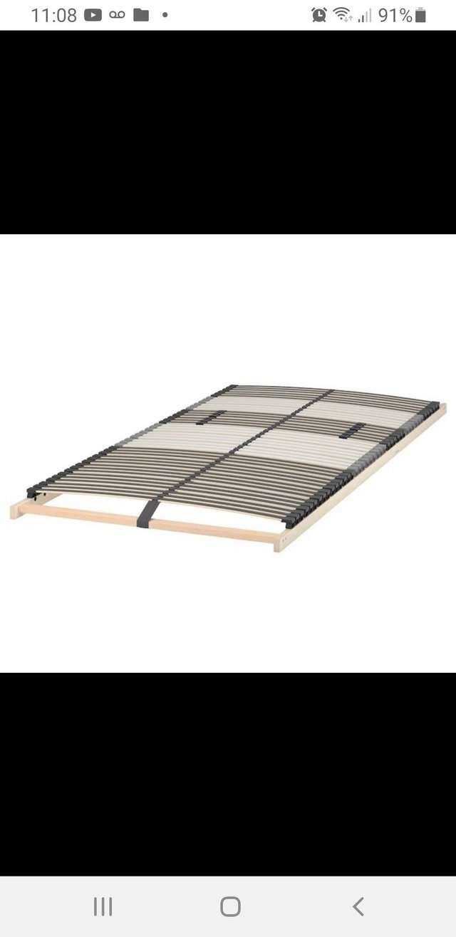 Image 5 of Ikea white colour wooden king size bed frame