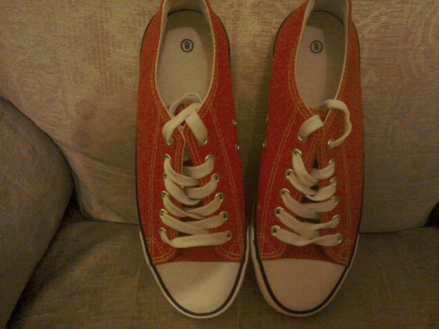 Image 3 of Ladies red,converse, type trainer's,size, 8,brand new, not w