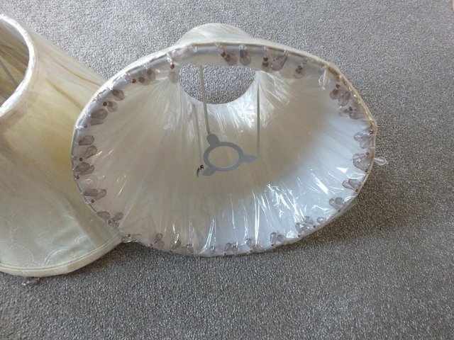 Image 2 of Pair of BHS Beaded Edge  Lampshades (New)