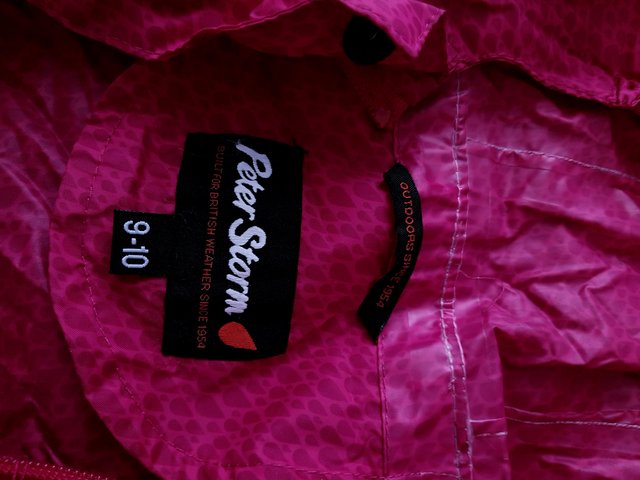 Image 3 of Peter Storm pink rain coat waterproof jacket age 9-10