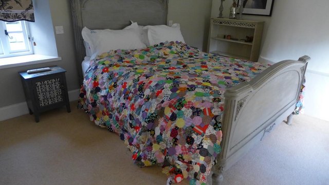 Preview of the first image of Vintage hand-made patchwork quilt.
