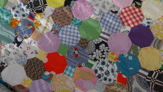 Image 2 of Vintage hand-made patchwork quilt