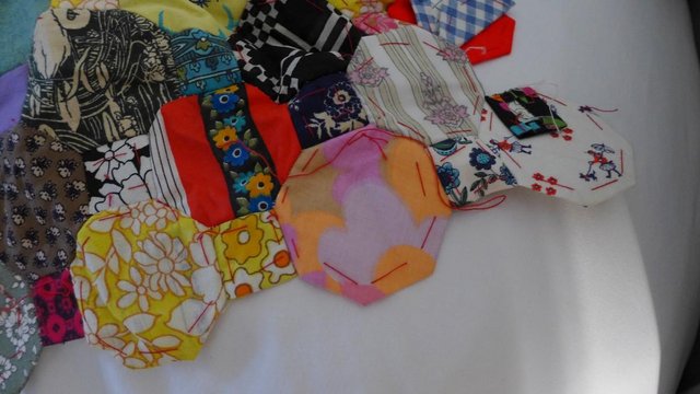 Image 6 of Vintage hand-made patchwork quilt