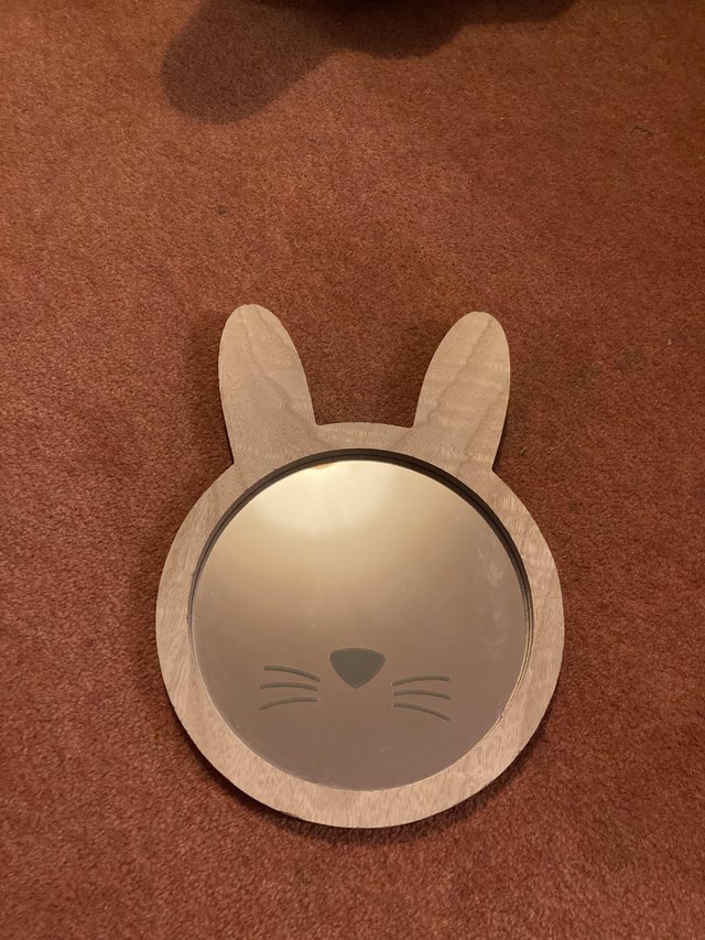 Preview of the first image of Wooden Rabbit Head Mirror Brand New.