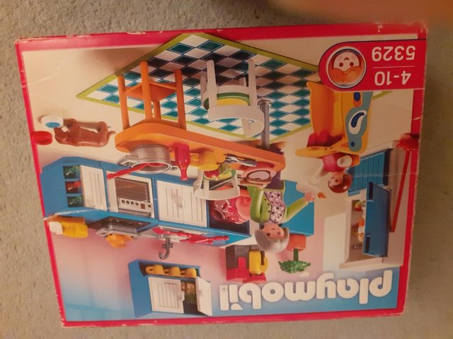 Preview of the first image of Playmobil Kitchen set with furniture and characters - boxed.