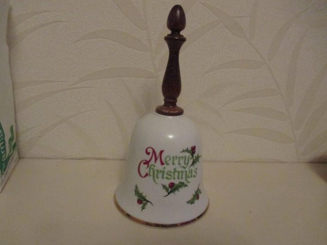 Preview of the first image of AJL CERAMIC CHRISTMAS BELL - STOKE ON TRENT.