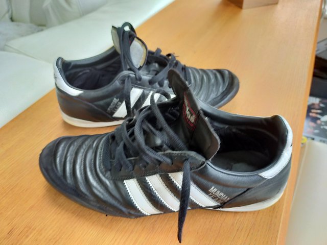 Preview of the first image of Adidas "Mundial Team" soft real leather upper. Size 8.5.