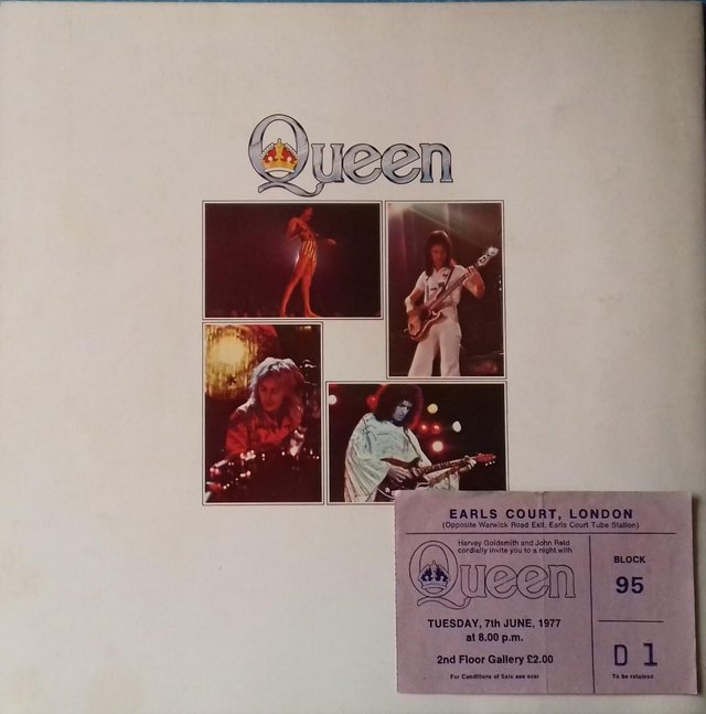 Preview of the first image of Queen 1977 ‘A Day at the Races’ UK Program and concert stub..