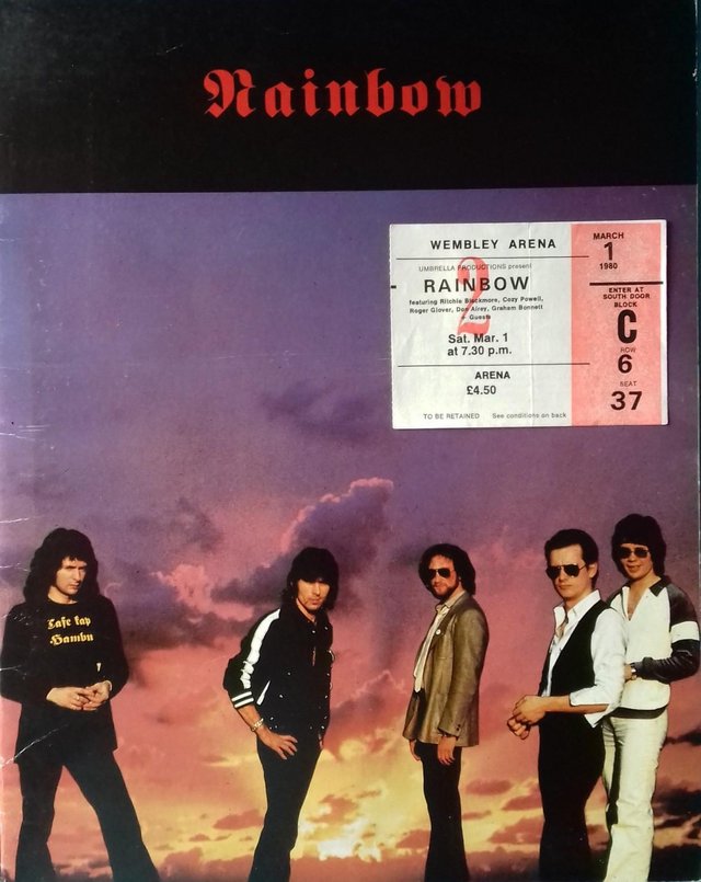 Preview of the first image of 1980 Rainbow ‘Down To Earth‘ Tour Programme + concert stub..