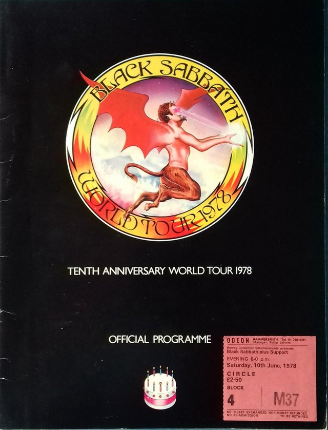 Preview of the first image of 1978 Black Sabbath World Tour Program + concert stub..