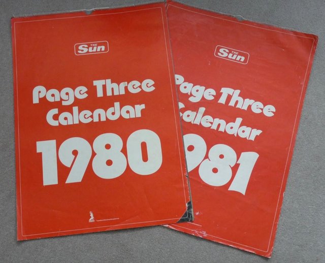 Preview of the first image of TWO 1980's SUN FULL COLOUR CALENDARS.