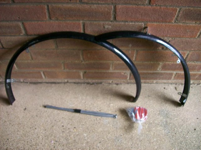 Preview of the first image of Unused Halfords mudguards Black Plastic Ref CY18.